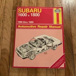 Vintage Subaru 1600 &1800 Automotive Repair Manual 1980-1989